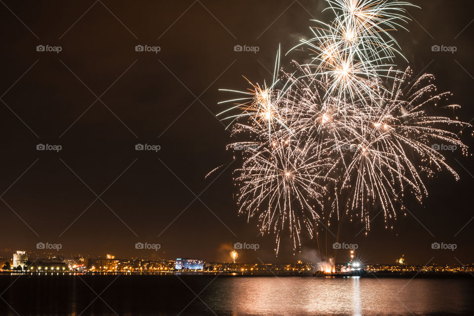 Fireworks over the city