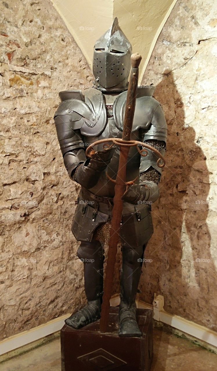 Knight Armor in Castle of Sirck Les Bains - Lorraine -  France