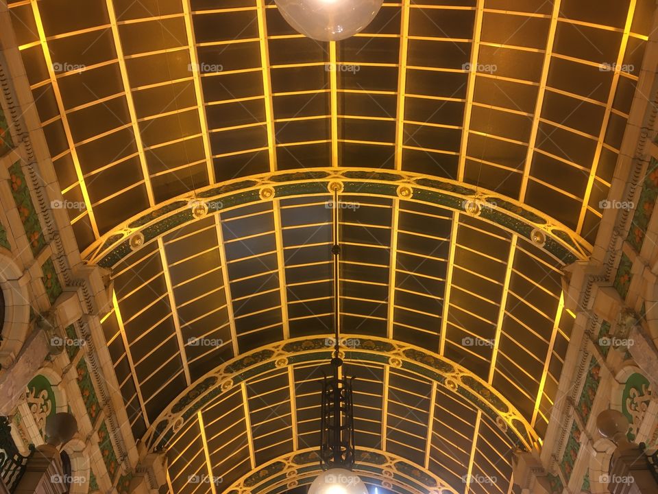 Arched roof of The Victorian Arcade, Leeds