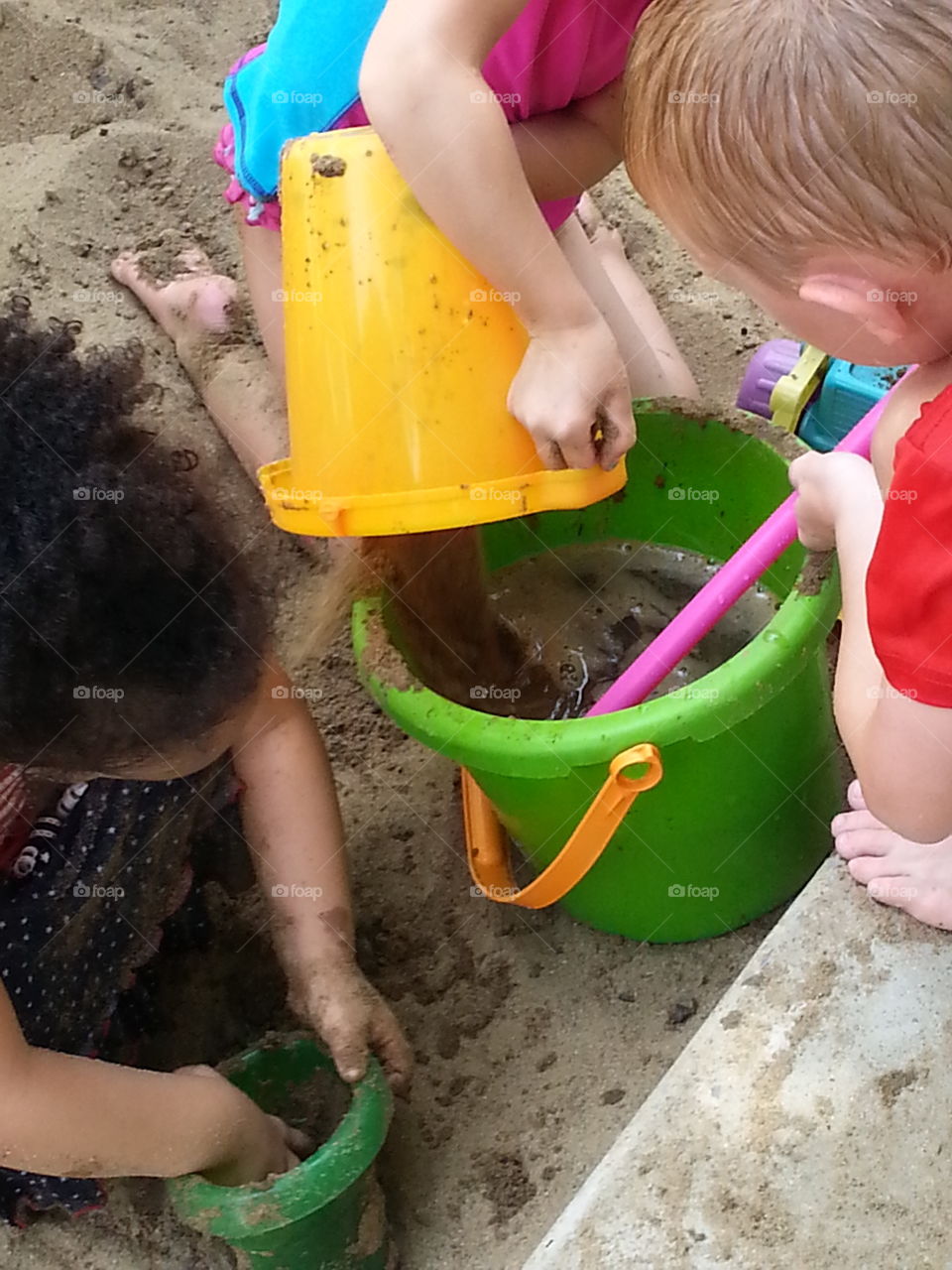 Child, Bucket, Little, Fun, People