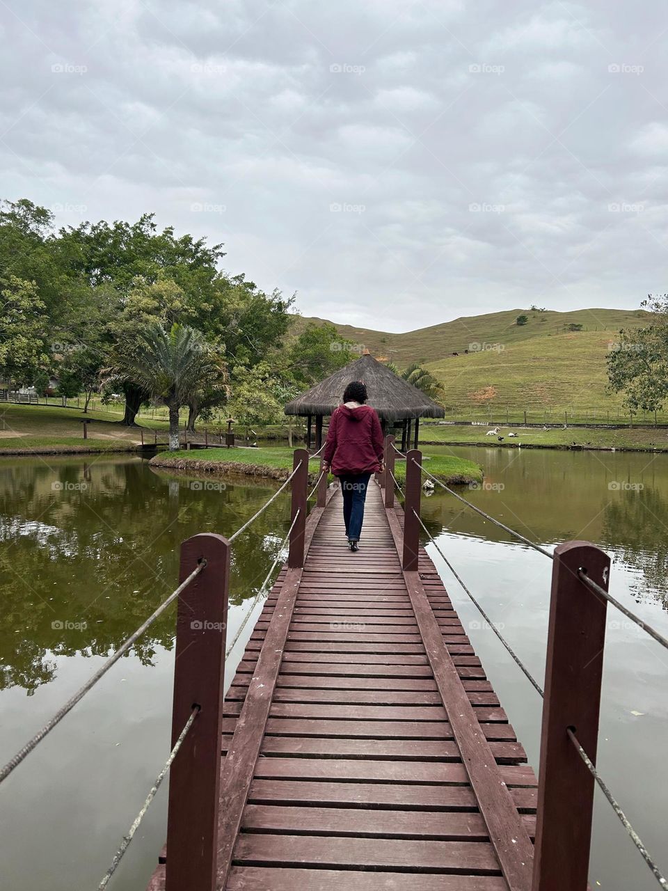 crossing the lake bridge