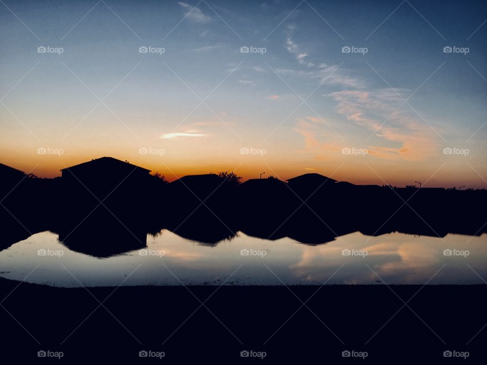 Colorful sunset reflexion 