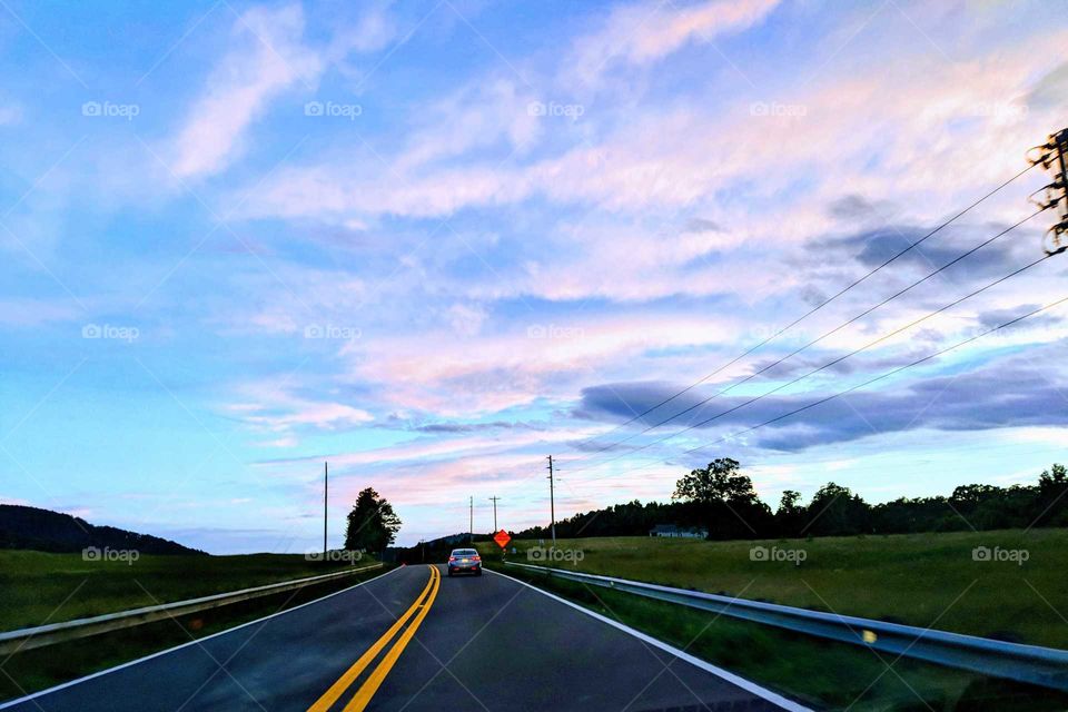 highway sunset
