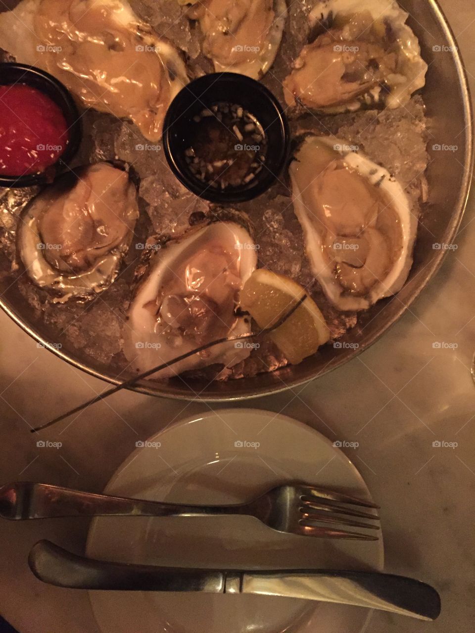 Oysters on the half shell