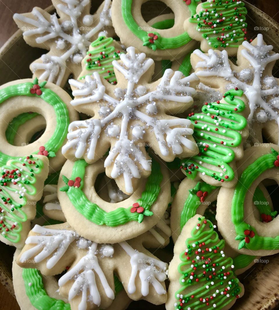 Decorated Christmas cookies