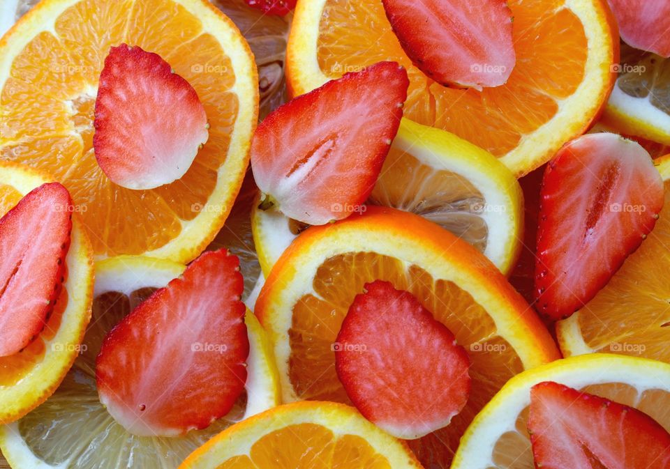 colored slice fruits