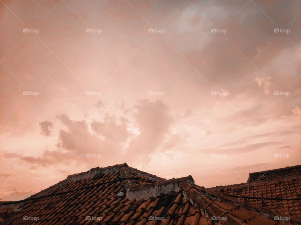 Beautiful sky over building