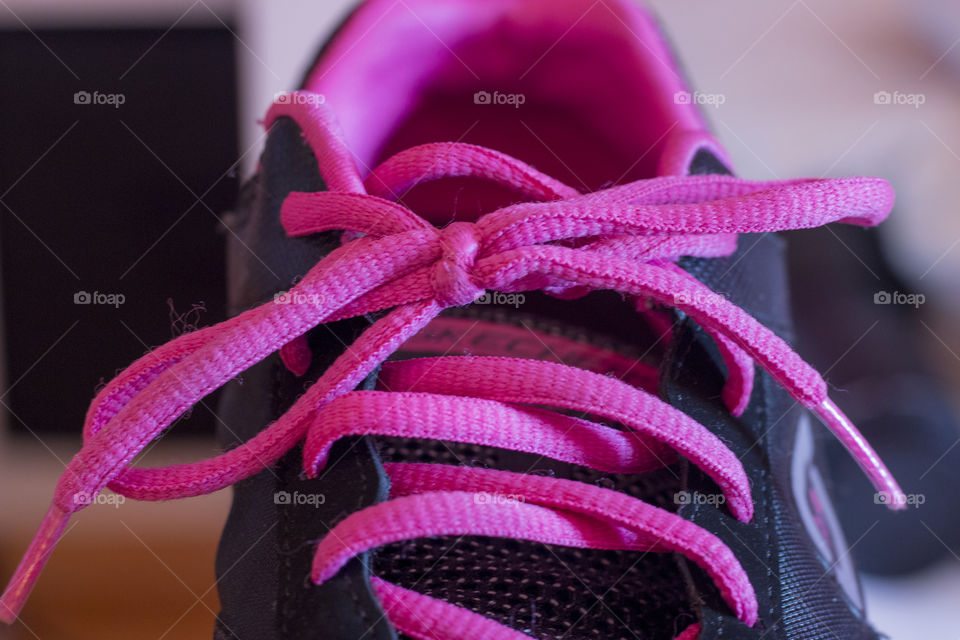 Pink shoe laces