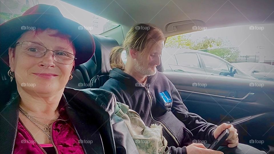 “Timothy Trespas” and I, “Petra Schiller” are riding in a limousine together. Currently we are in LIC, Queens not far from “Newtown Creek” where we keep our boat home, a 28 foot cabin cruiser we call “Salvation”. 2022. Hypnotic Productions