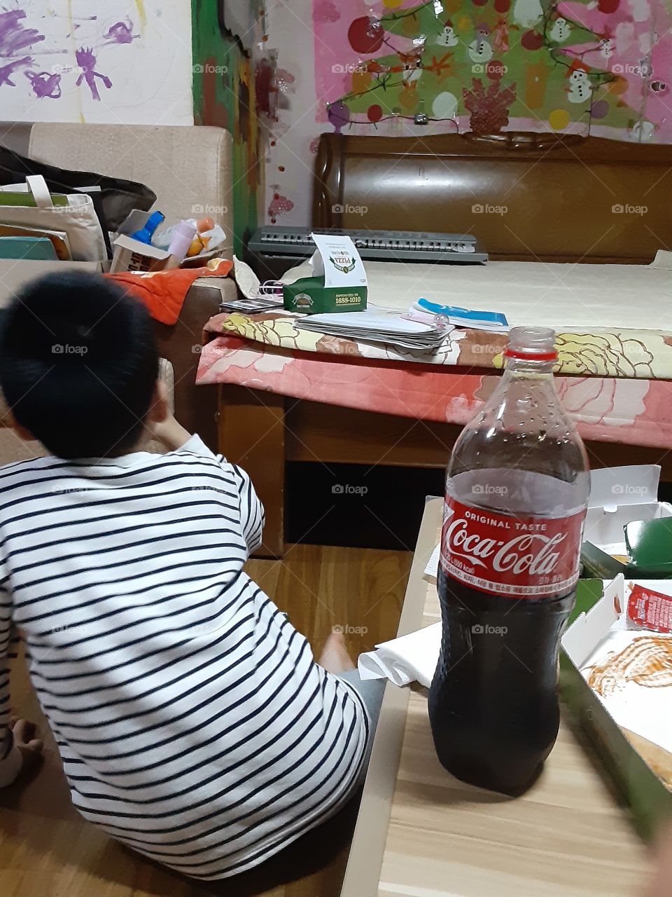 he hides about drinking a coca cola. thats how he cant stop it.