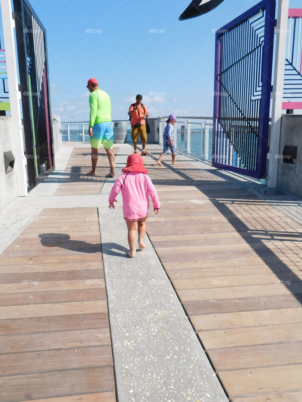 A view point of a family at play