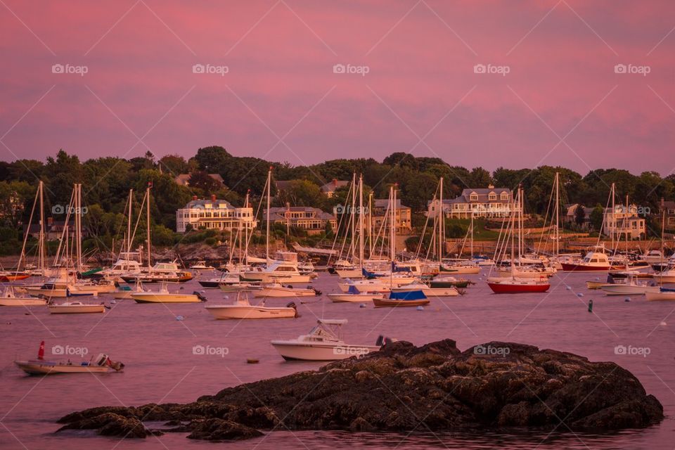 Pink Sunset over Marblehead 