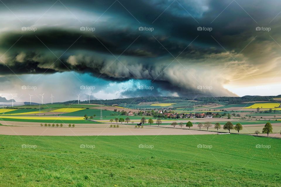 Unwetter in der Landschaft