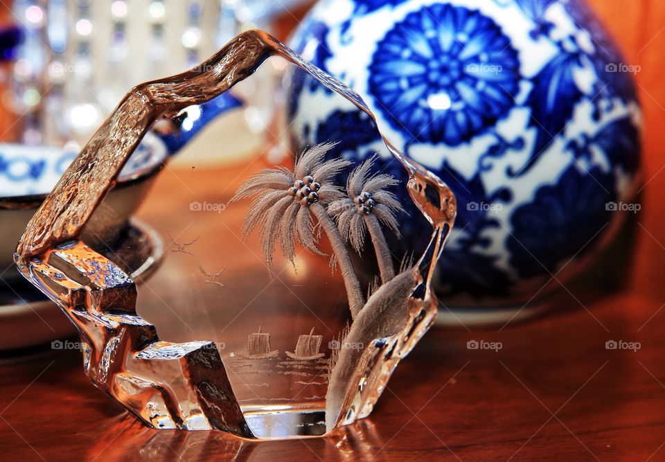 palm trees vase ceramic by delvec