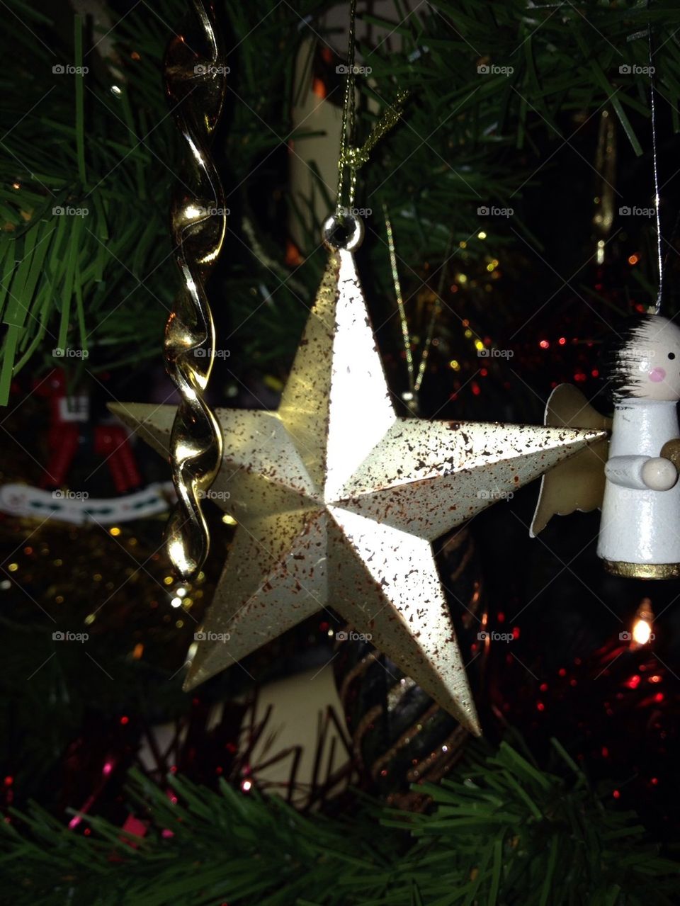 tree christmas ornament star by sunnydee