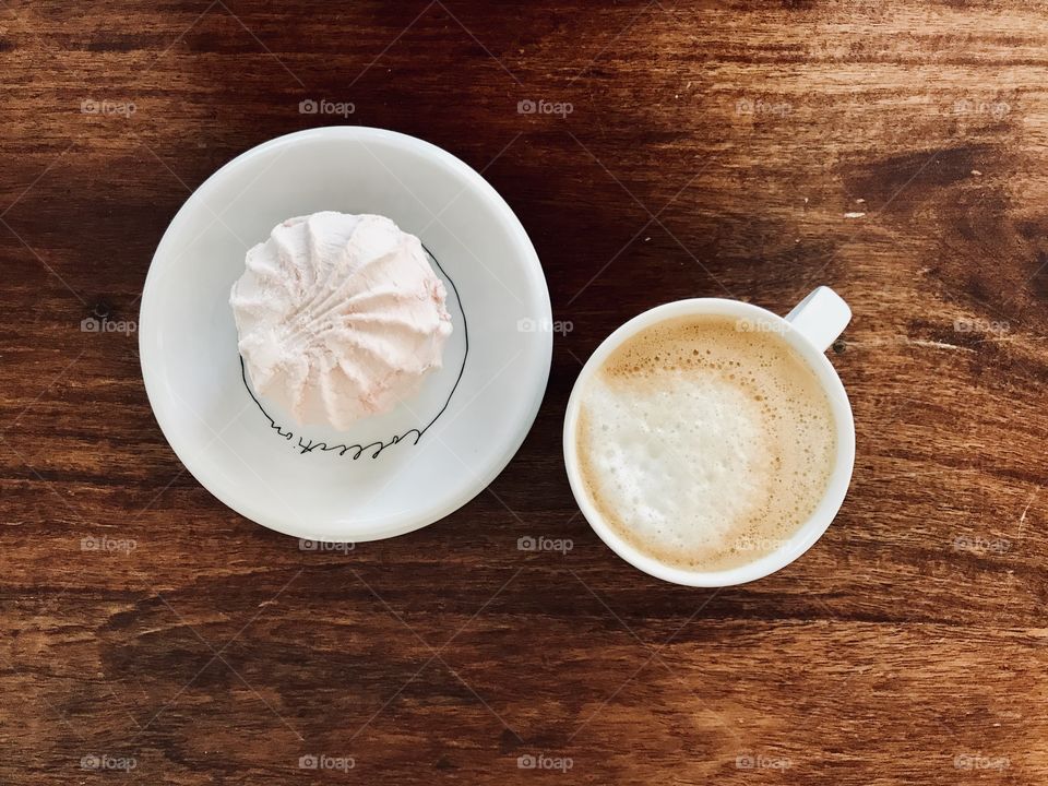 Morning coffee and marshmallow