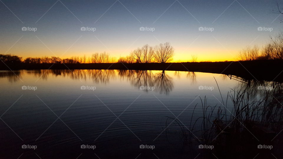 Sunset on the pond.