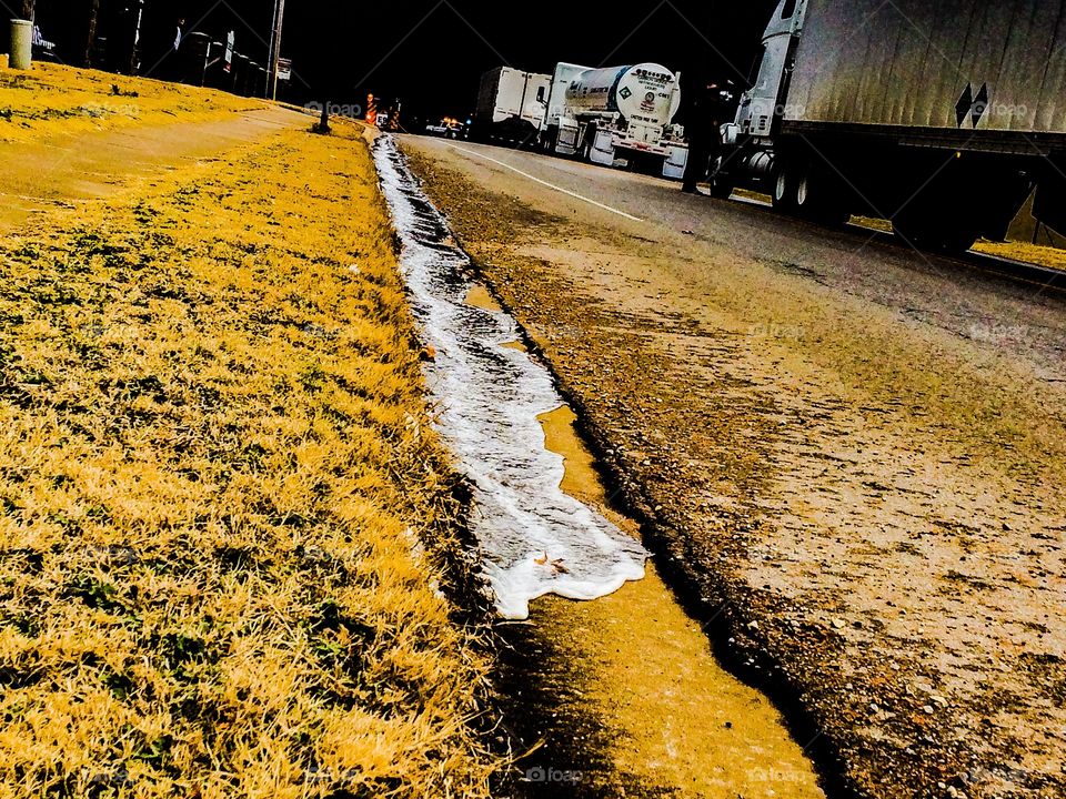 Fire truck water runoff 