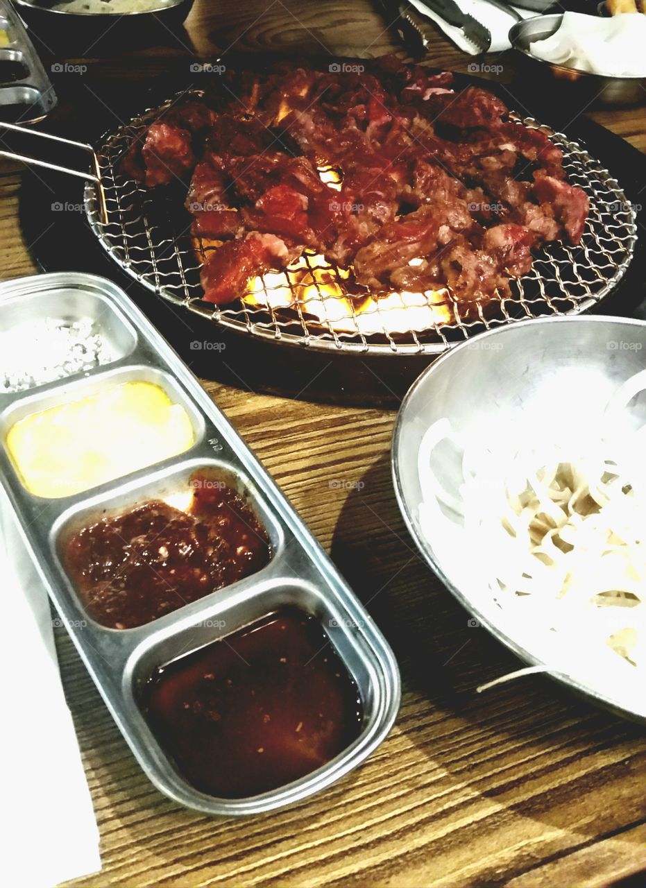 Korean BBQ in Korea Town. 2016
