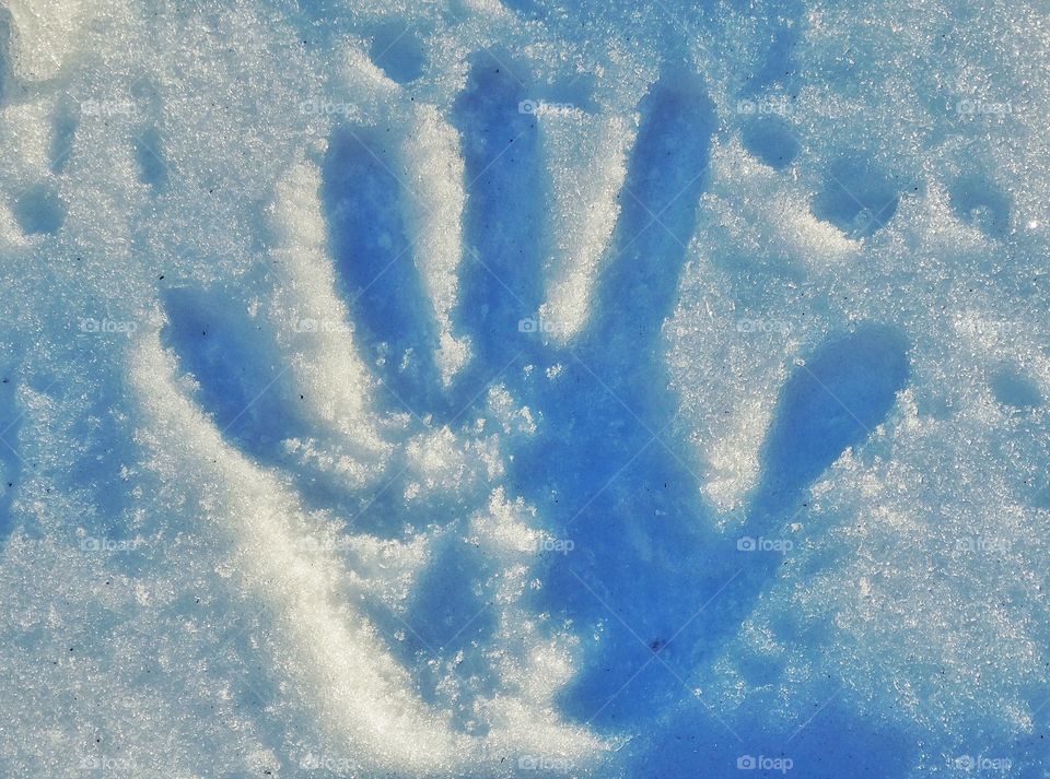 Handprint In The Snow
