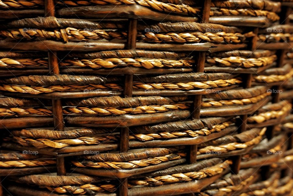 Close-up Pattern of Weaved Basket 