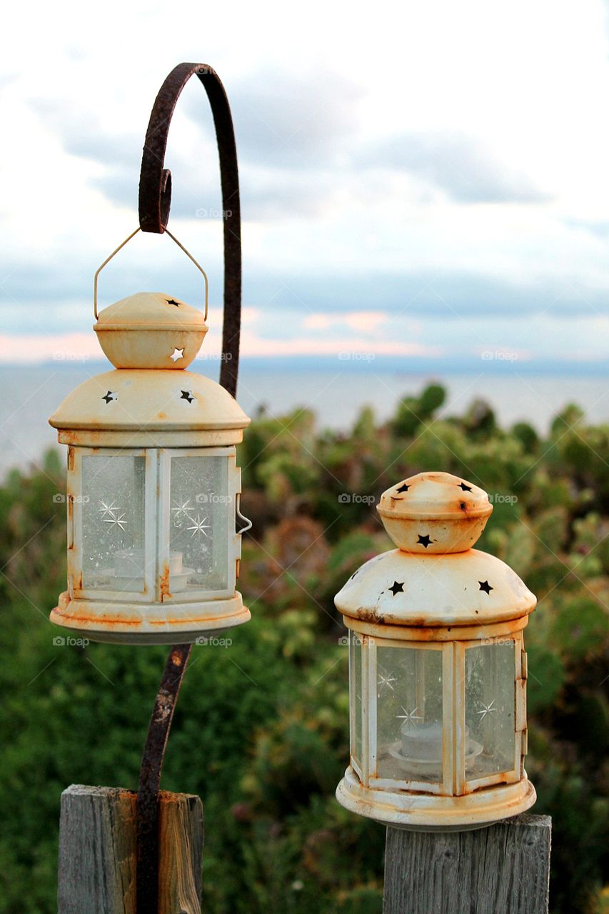 Magic lamps near the sea...