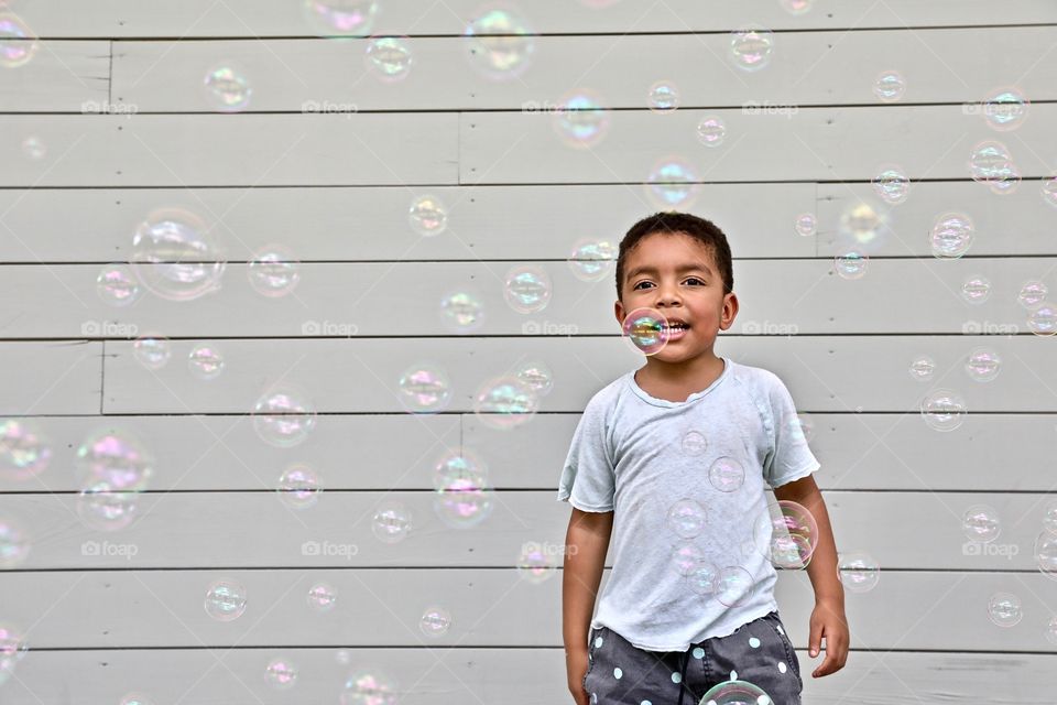 Boy and bubbles 