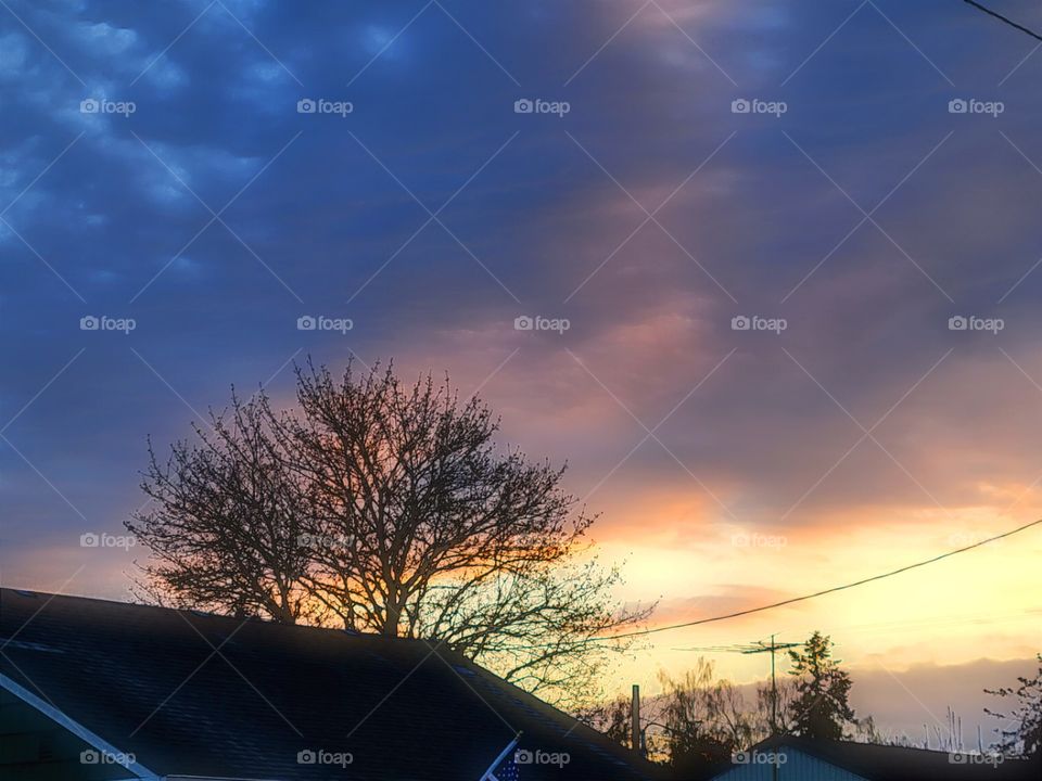 Sunset Beauty over Oregon rooftops