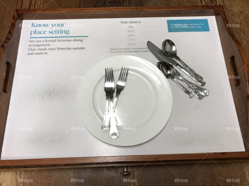 Opportunity for Castle visitors to set the table for a full Victorian meal.