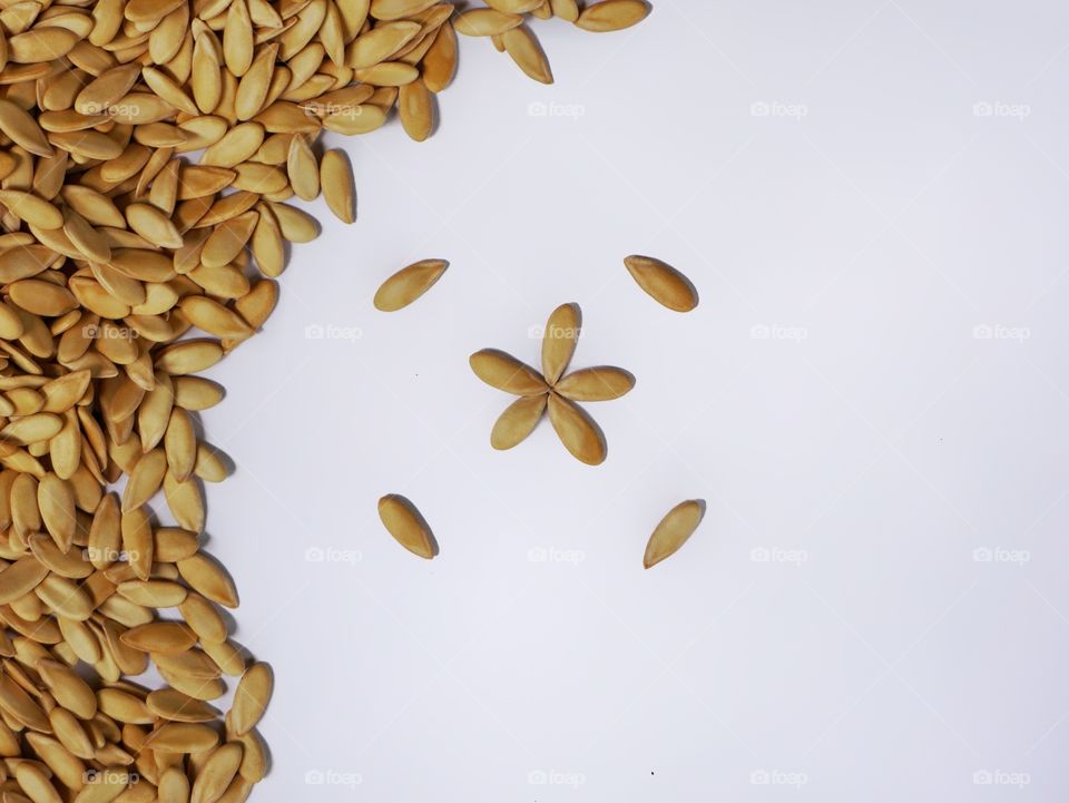 Seeds of melon forming flower shape