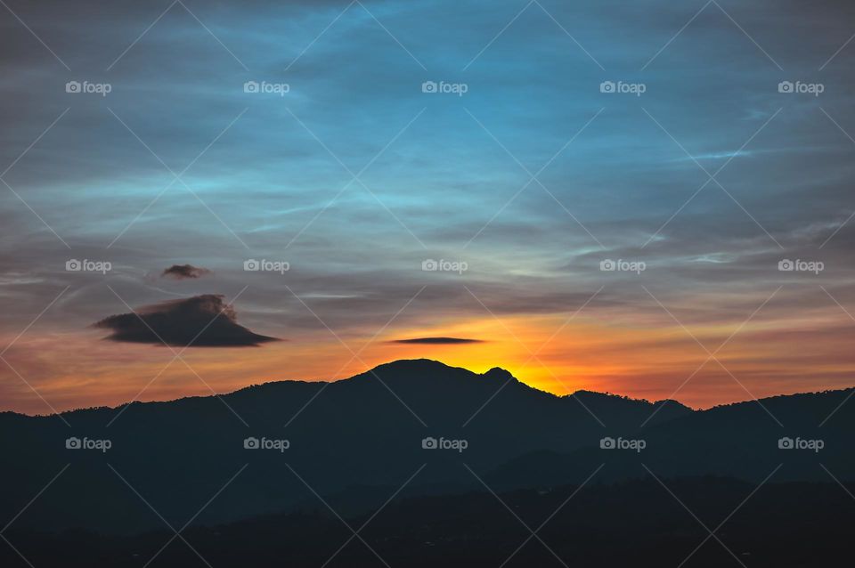 The light of a new day on the mountains of Ukhrul, Manipur, India