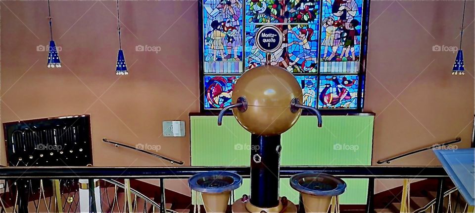 Another part of this magnificent building in the “Elb Saxony” region of Germany, a place my sister visited in the summer of 2022. The multicolor stain glass window is in the style of “Hundertwasser”, a famous Austrian artist. Hypnotic Productions