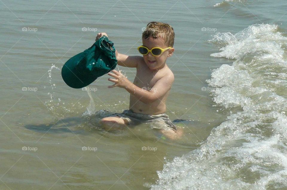 Playing in water