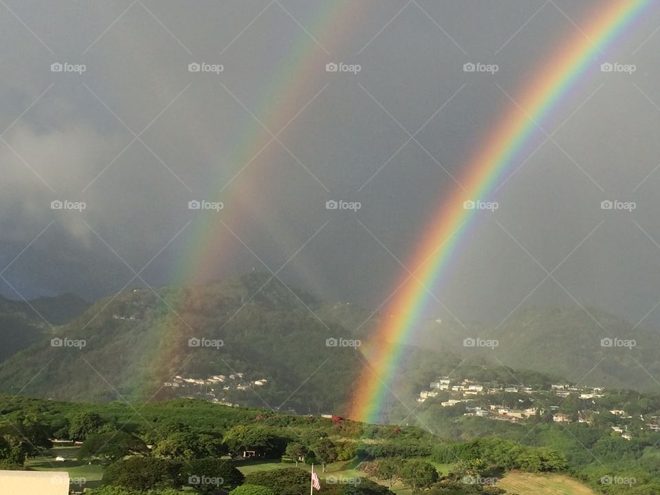 Double rainbow 🌈 near Honolulu!!!! #Hawaii