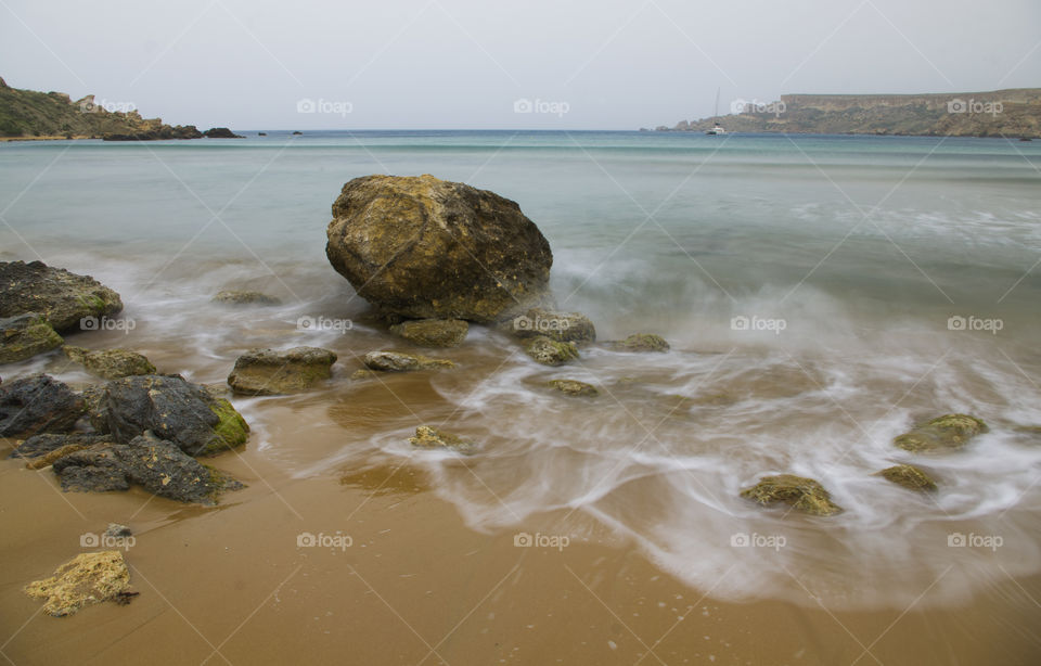 rocks on a sandy beach