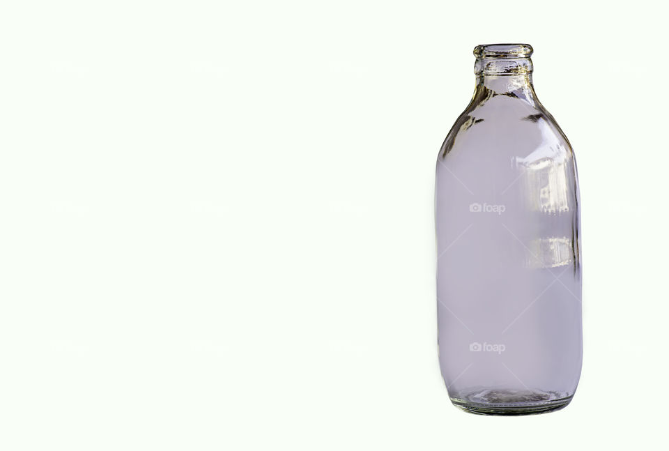 Isolated Glass bottles on a white background.