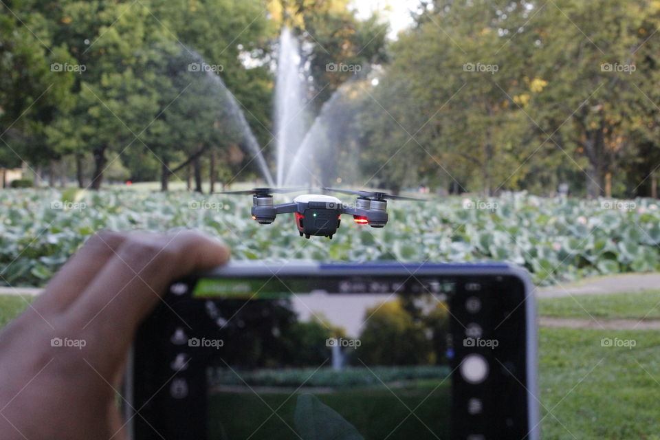 drone photography. Smartphone controller