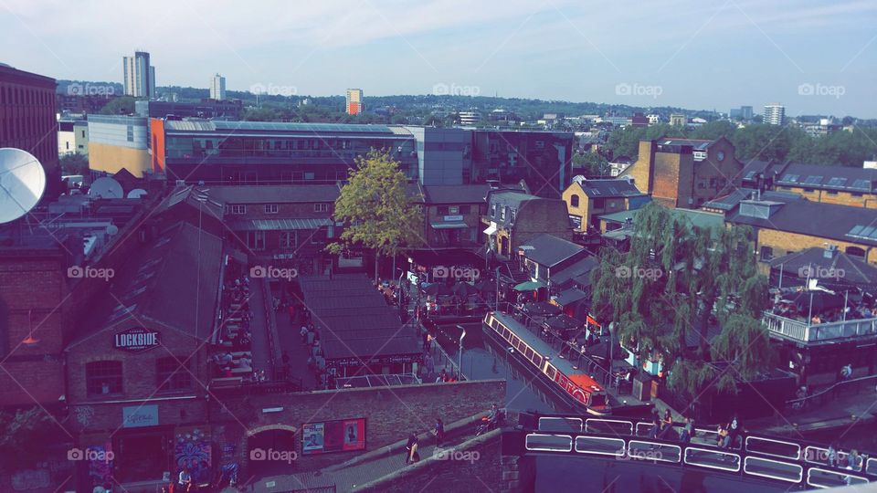 Camden lock - the view from a balcony 