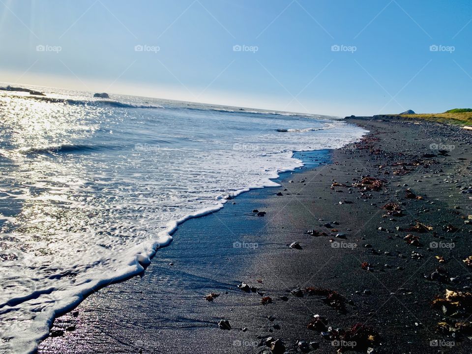 Black sand beach