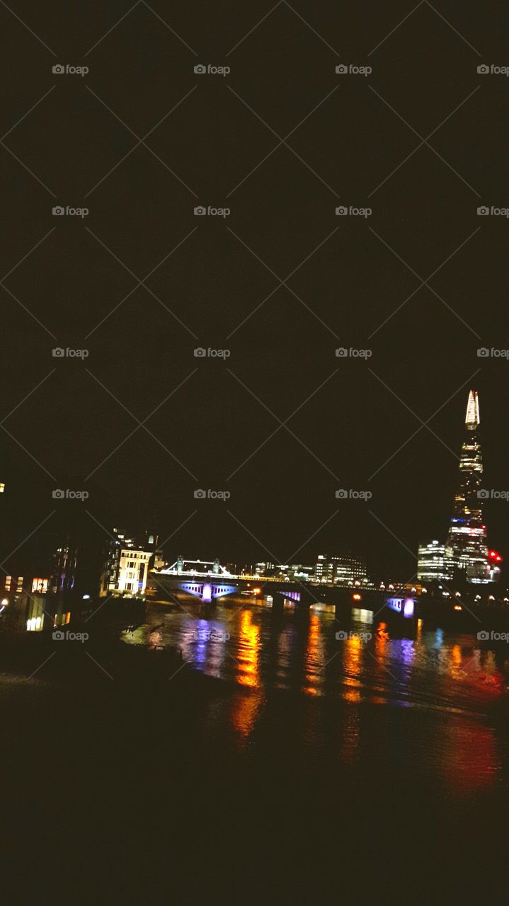 London at Night, View from Millennium Bridge