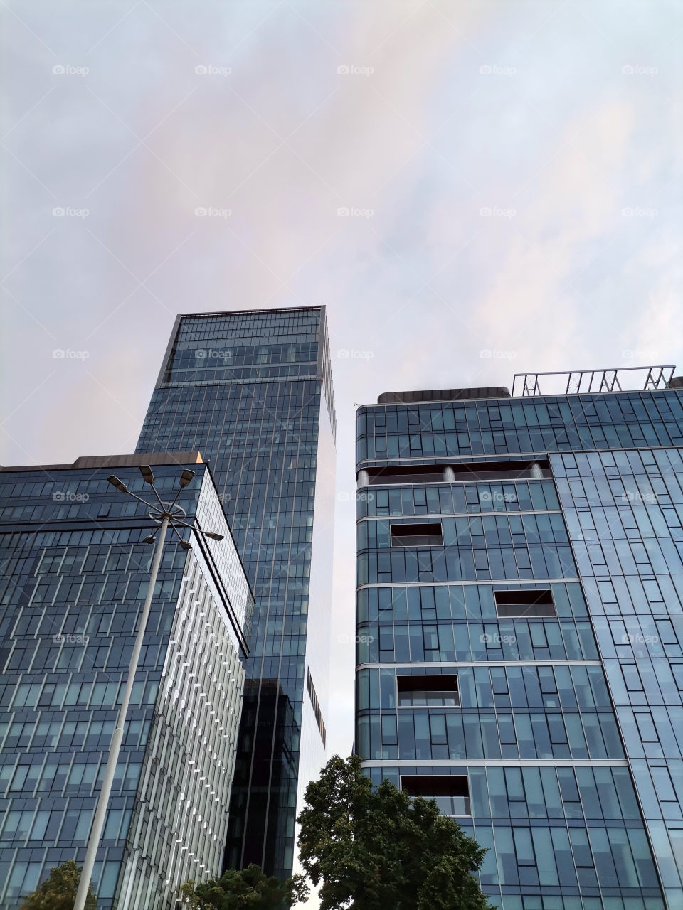 ◇ Modern Buildings on the Background of the Cloudy Sky. Gdansk. Poland. 
◇ Low Angle View