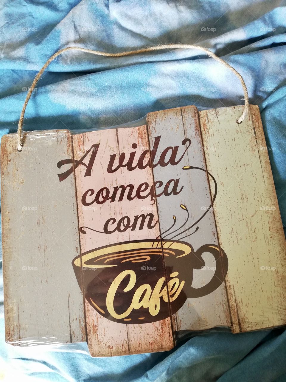 The life starting with a coffee. Vintage style on wood. 