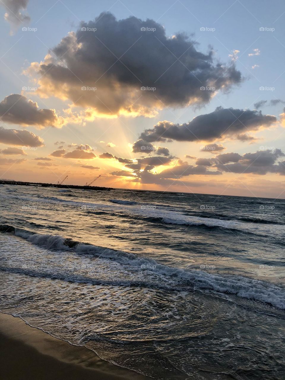 Sunset with clouds in the sky of Alexandria