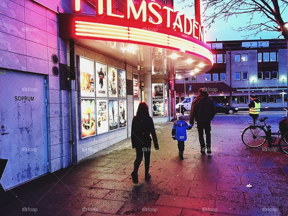 Family at the movies