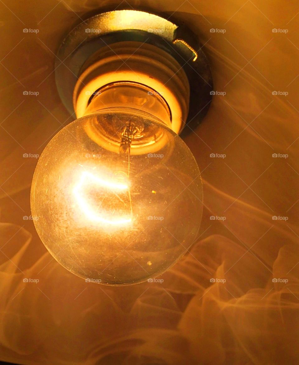 Light bulb; vintage, Edison, glow, electric