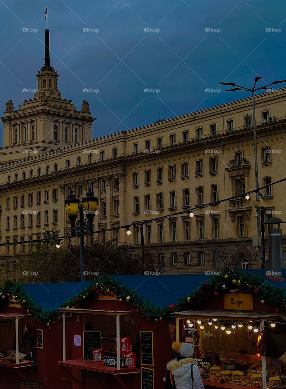 Christmas market lights