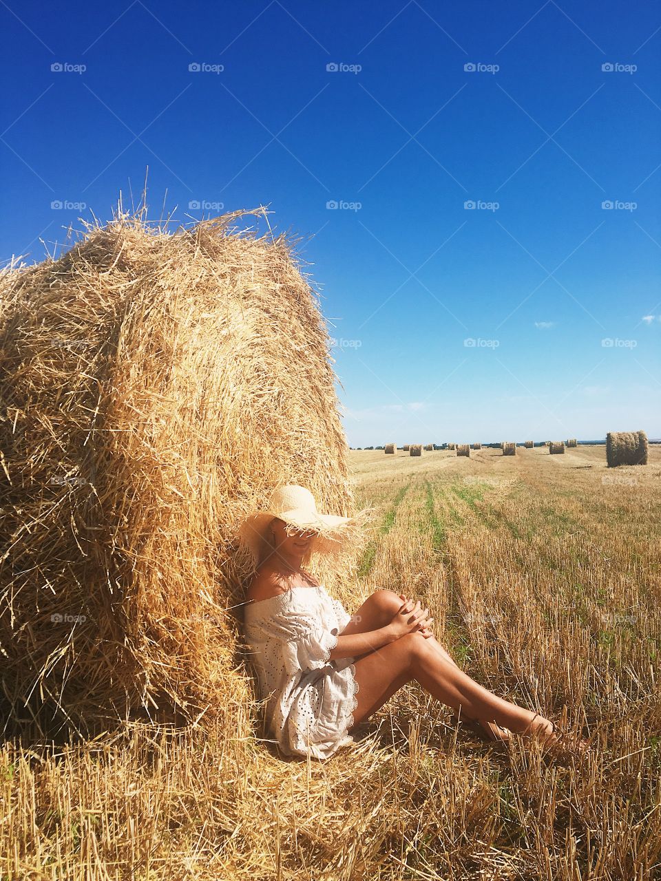 The girl on the hay