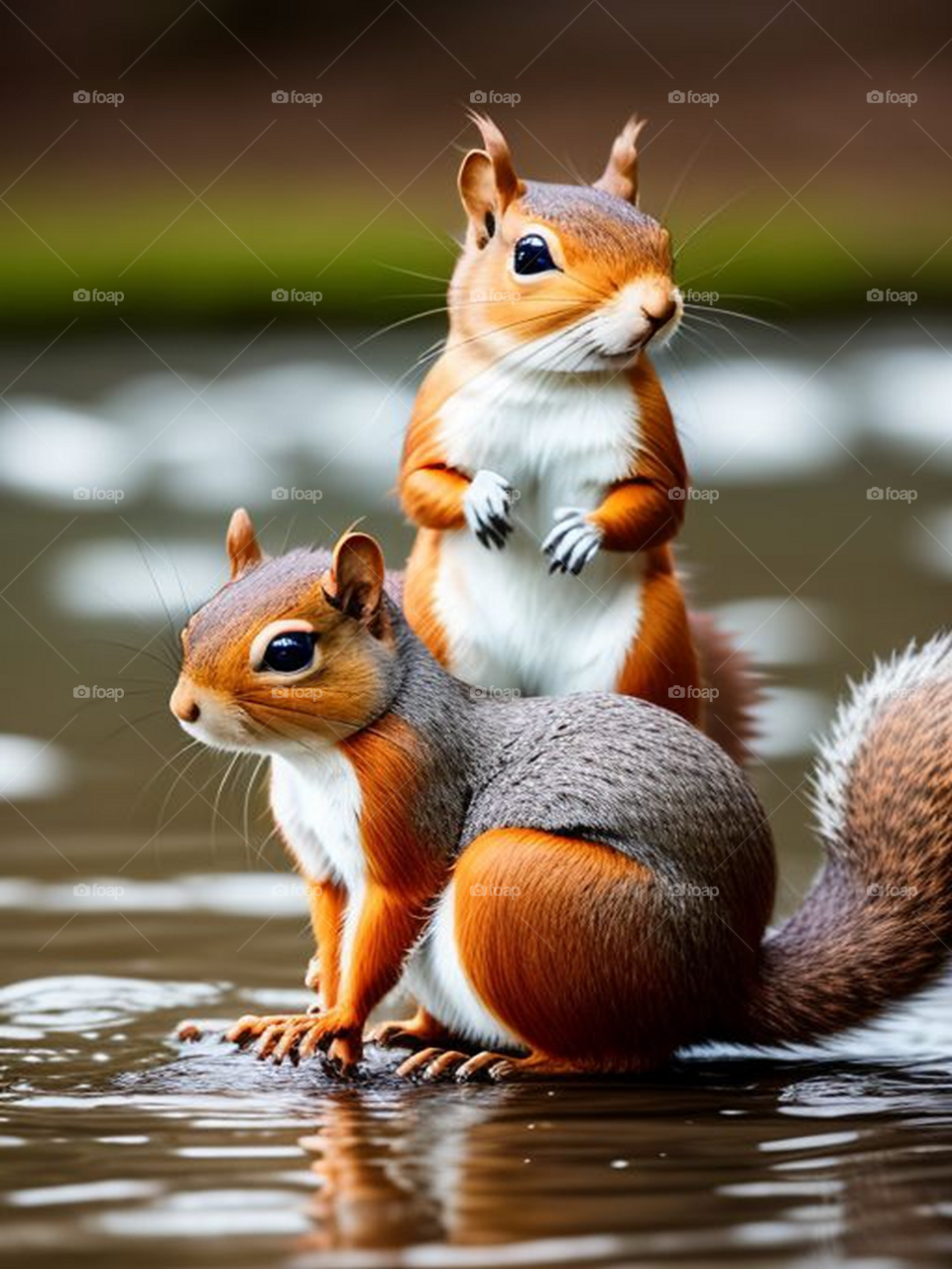 Two beautiful squirrels
