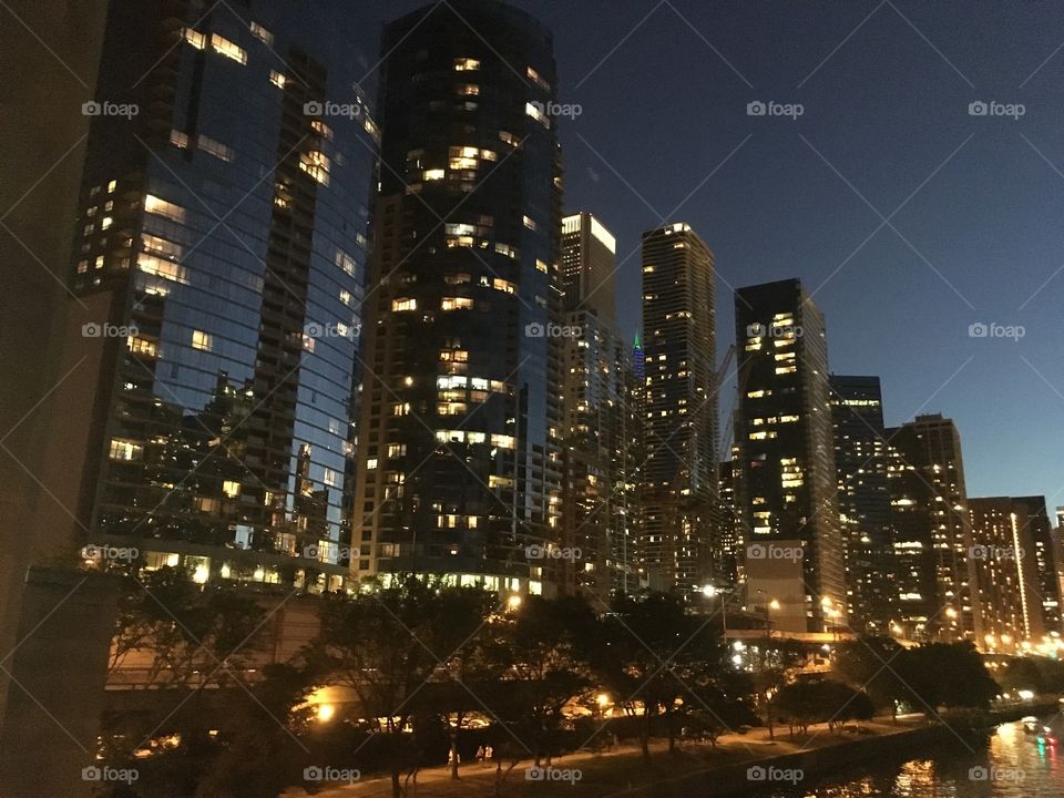 Chicago at dusk 