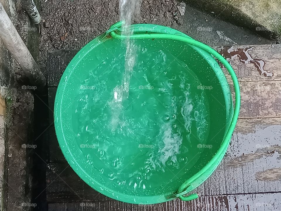 Water flowing from a pipe